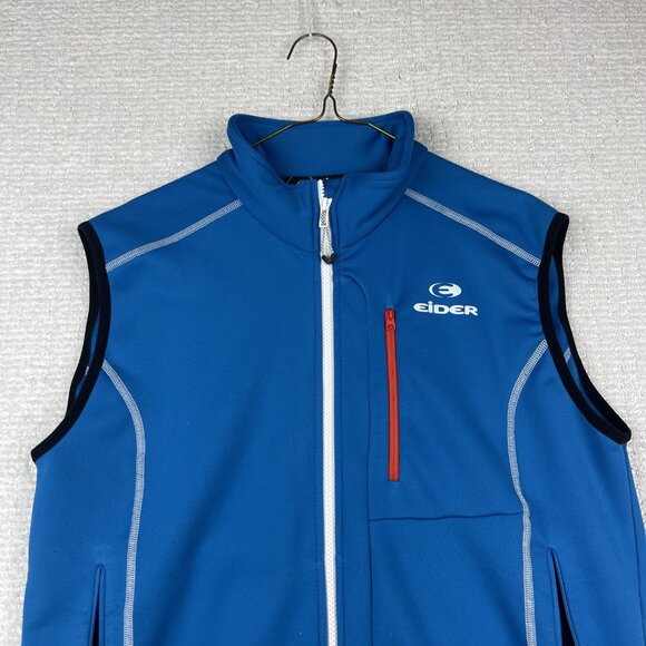 EIDER France Soft Shell Vest Light weigh Windbreaker Men's M Blue Hiking Read* - Picture 2 of 16